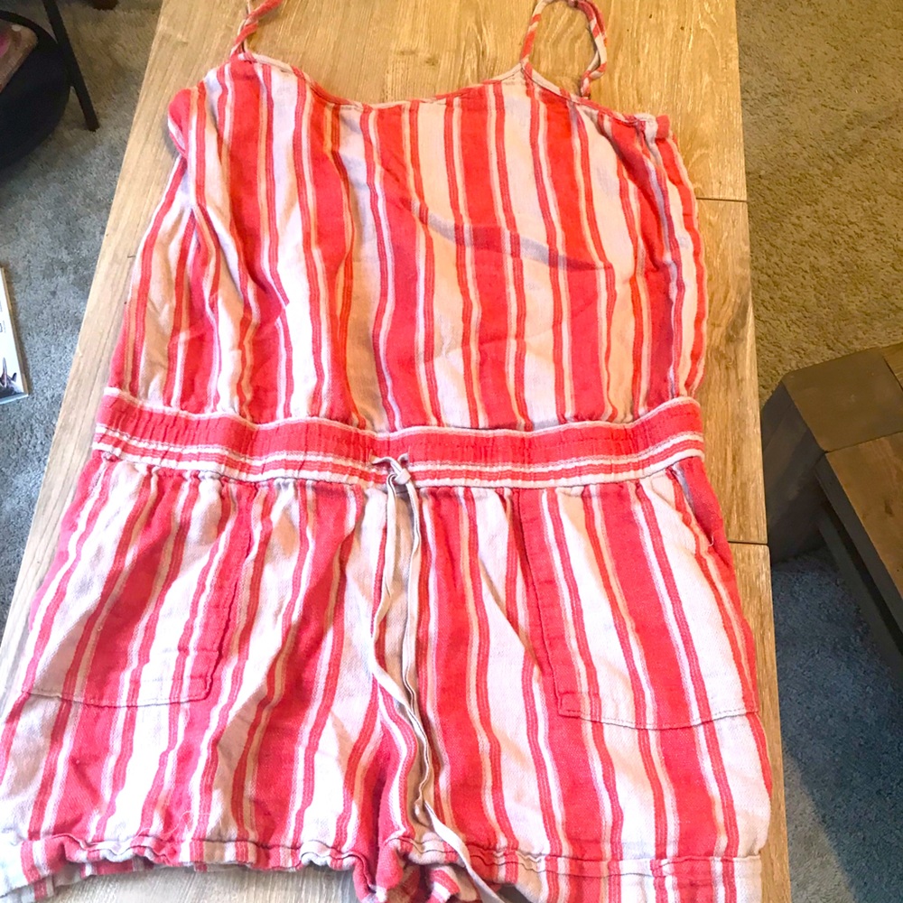 Loft linen candy stripped romper size 14